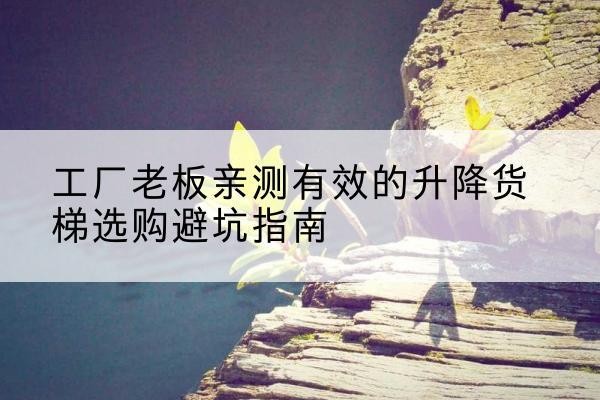 大方升降货梯怎么选-工厂老板亲测有效的升降货梯选购避坑指南