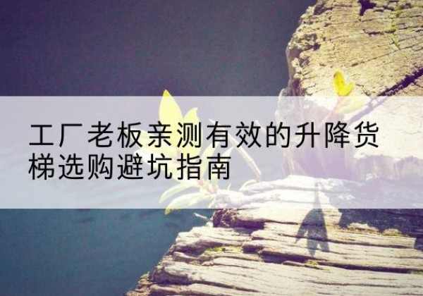 大方升降货梯怎么选-工厂老板亲测有效的升降货梯选购避坑指南